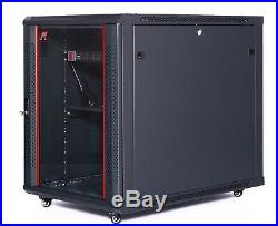 12U IT Portable Server Rack Cabinet 35 Inch Depth Data Rack Enclosure FREE BONUS
