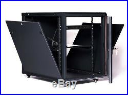12U IT Portable Server Rack Cabinet 35 Inch Depth Data Rack Enclosure on Casters