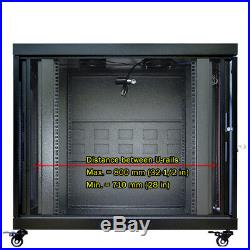 12U IT Portable Server Rack Cabinet 35 Inch Depth Rack Enclosure Premium Series