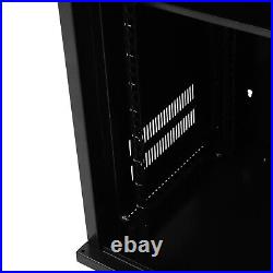 12U Network Server Data Cabinet Enclosure Rack Lock Door With Two Holes Wall Mount