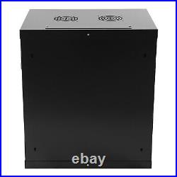 12U Network Server Data Cabinet Enclosure Rack Lock Door With Two Holes Wall Mount