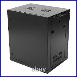 12U Network Server Data Cabinet Enclosure Rack Lock Door With Two Holes Wall Mount