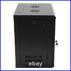 12U Network Server Data Cabinet Enclosure Rack Lock Door With Two Holes Wall Mount