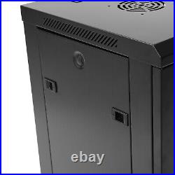 12U Network Server Wall Mount Data Cabinet Enclosure Rack Lock Door with Two Hole