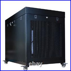 12U Portable Server Rack Cabinet 35'' Depth Enclosure Premium Series on Casters