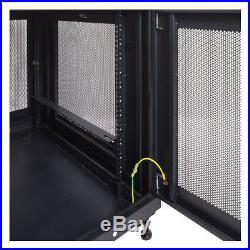 12U Server Data Cabinet Rack Enclosure Mid Depth 33 Deep Perforated Door Lock