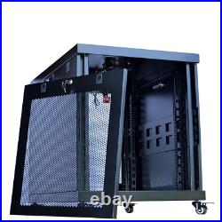 12U Server Rack Cabinet Premium Enclosure 900 Wheels-Thermosystem-LCD Screen