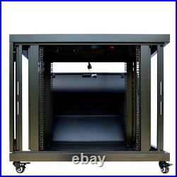 12U Server Rack Cabinet Premium Enclosure 900 Wheels-Thermosystem-LCD Screen