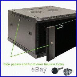 12U Wall Mount 19 Server 600mm Cabinet Rack Enclosure Door Lock With Shelves