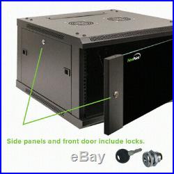 12U Wall Mount Network Server 19 Cabinet Rack Enclosure Door Lock With Shelves