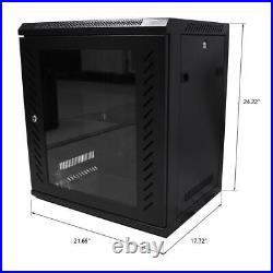 12U Wall Mount Network Server Cabinet Enclosure Rack with Cooling Fan Office NEW