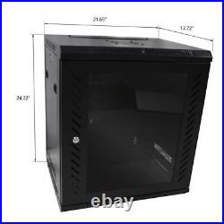 12U Wall Mount Network Server Cabinet Enclosure Rack with Cooling Fan Office NEW