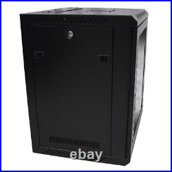 12U Wall Mount Network Server Cabinet Enclosure Rack with Cooling Fan Office NEW