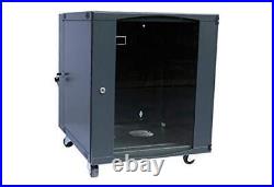 12U Wall Mount Network Server Cabinet Rack Enclosure Glass Door Lock 600mm