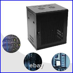 12U Wall Mount Network Server Data Cabinet Enclosure Rack Lockable Door Black