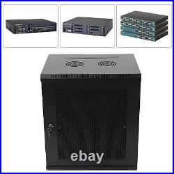 12U Wall Mount Network Server Data Cabinet Enclosure Rack Lockable Door Black