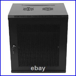 12U Wall Mount Network Server Data Cabinet Enclosure Rack Lockable Door Black