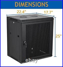 12U Wall Mount Server Cabinet Network Rack Vented Enclosure Locking Door