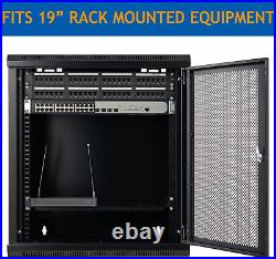 12U Wall Mount Server Cabinet Network Rack Vented Enclosure Locking Door