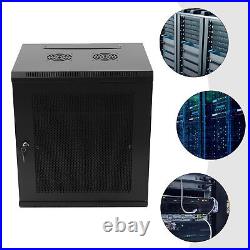 12U Wall Mount Server Cabinet Network Rack Vented Enclosure Locking Door 17.7 W