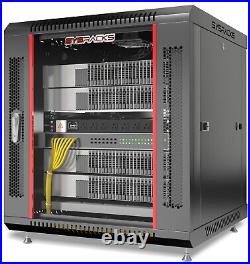 12U Wall Mount Server Rack Locking Network Cabinet Box Data Enclosure 18 Depth