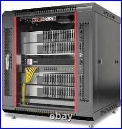 12U Wall Mount Server Rack Locking Network Cabinet Box Data Enclosure 24 Depth