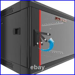 12U Wall Mount Server Rack Network Cabinet Locking Glass Door Av Data Enclosure