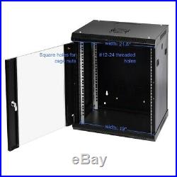 12U Wallmount Network Server Data Cabinet Enclosure Rack with Glass Door Air Fan