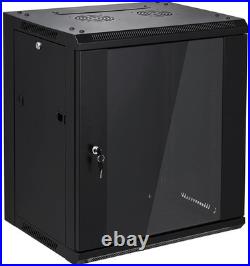 12u Wall Mount Server Cabinet Network Rack Enclosure Locking Glass Door By Netec
