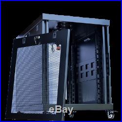 15U 35 Inch Depth Server Rack Cabinet Enclosure Wheels-Thermosystem-LCD Scree