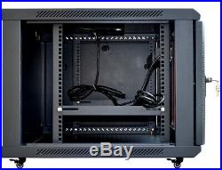 15U IT Portable Server Rack Cabinet 35 Inch Depth Data Rack Enclosure on Casters