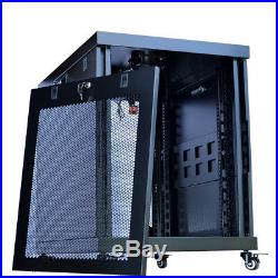 15U IT Portable Server Rack Cabinet 35 Inch Depth Rack Enclosure Premium Series