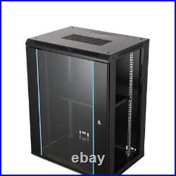 15U Network Server Data Cabinet Wall Mount Rack Enclosure Glass Locking Door