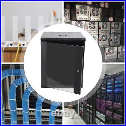 15U Rack Enclosure Wall Mount Server Cabinet Rack Enclosure with Glass Door Lock