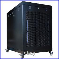15U Server Rack Cabinet Premium Network Enclosure 35 Depth Data Cabinet wheels