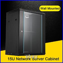 15U Server Rack Wall Mount Cabinet Locking Networking Data Enclosure Door Lock 15U Server Rack Wall Mount Cabinet Locking Networking Data Enclosure Door Lock