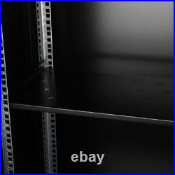 15U Wall Mount Network Server Cabinet Enclosure Rack Lock Multifunctional Black