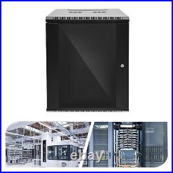 15U Wall Mount Network Server Data Cabinet Enclosure Rack Glass Door Lock 19