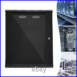 15U Wall Mount Network Server Data Cabinet Enclosure Rack Glass Door Lock 19