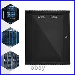 15U Wall Mount Network Server Data Cabinet Enclosure Rack Glass Door Lock 19