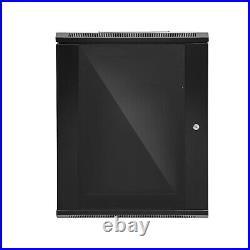 15U Wall Mount Network Server Data Cabinet Enclosure Rack Glass Door Lock 19