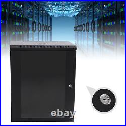 15U Wall Mount Network Server Data Cabinet Enclosure Rack Glass Door Lock NEW