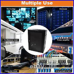 15U Wall Mount Server Cabinet IT Network Rack Enclosure with Fan