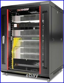 15U Wall Mount Server Rack Locking Network Cabinet Box Data Enclosure 24 Depth