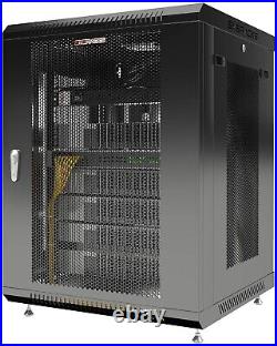 15U Wall Mount Server Rack Locking Network Cabinet Data IT Enclosure VENTED Door