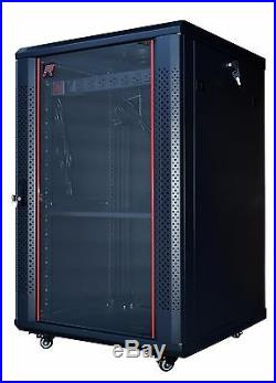 18U 24 Deep Rack Wall/Floor Server Rack Cabinet IT Network Server Enclosure