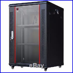 18U 24 Deep Wall/Floor Server Rack Cabinet Enclosure IT Data Network Cabinet