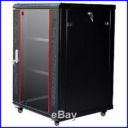 18U 24 Deep Wall/Floor Server Rack Cabinet Enclosure IT Data Network Cabinet