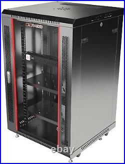 18U 24 Deep Wall Mount IT Network Server Rack Data Cabinet Enclosure
