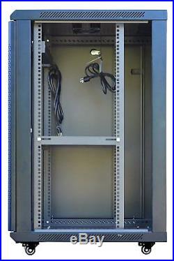18U 24 Depth IT & Telecom Server Rack Cabinet Enclosure + Bonus Free